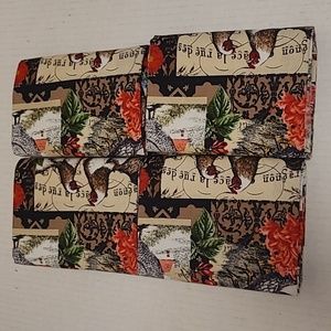 NWOT 4 Pre Cut County Farm Chicken and Rooster Fabric